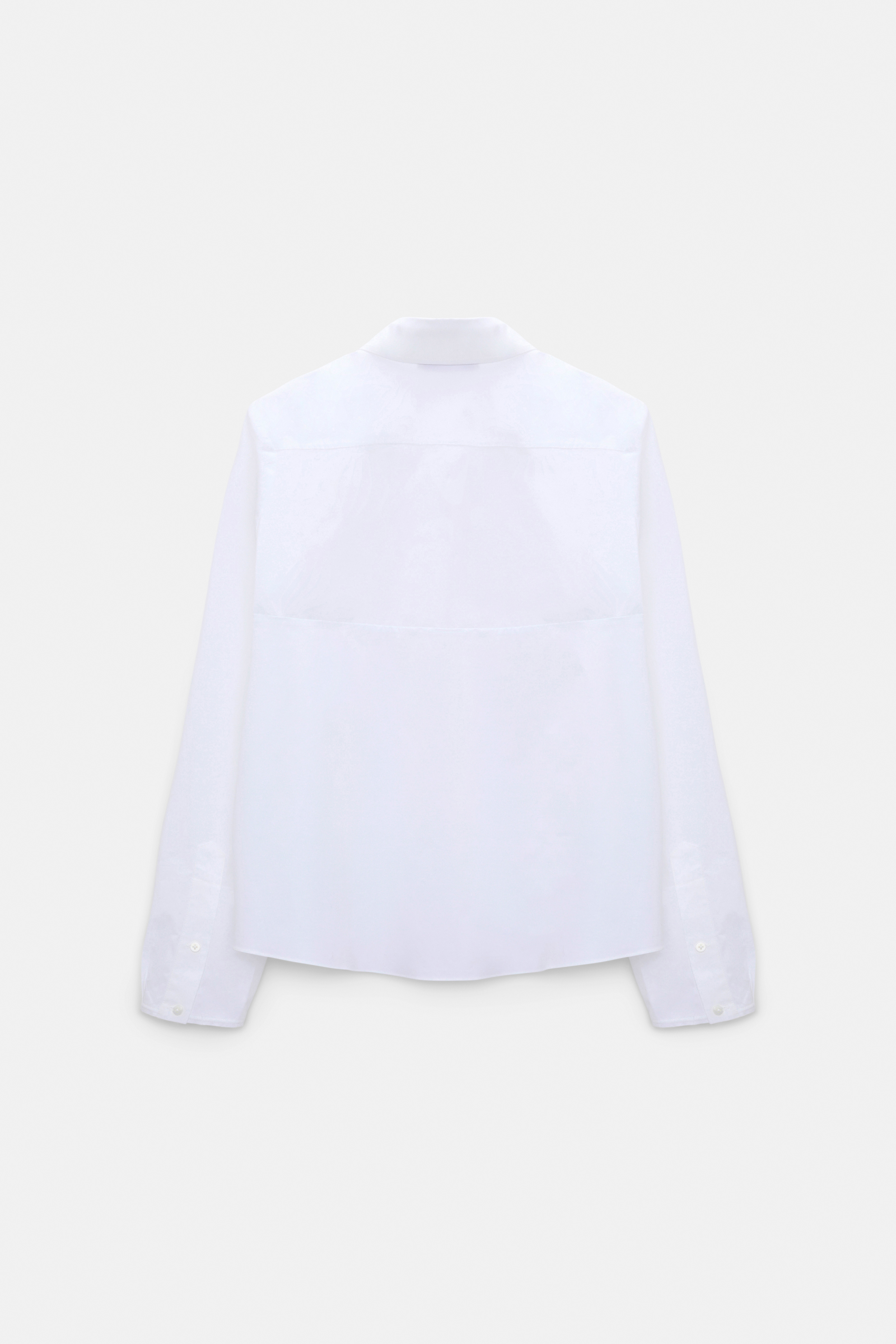 Dorothee Schumacher A-line cotton poplin blouse with removable collar white sky